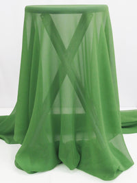 Irish Green 100% Silk Crinkle Chiffon 42W