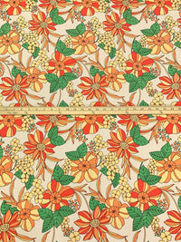 Manila/Atomic Tangerine/Vermilion/Multi 100% Rayon Floral Print Challis 56W