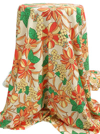 Manila/Atomic Tangerine/Vermilion/Multi 100% Rayon Floral Print Challis 56W