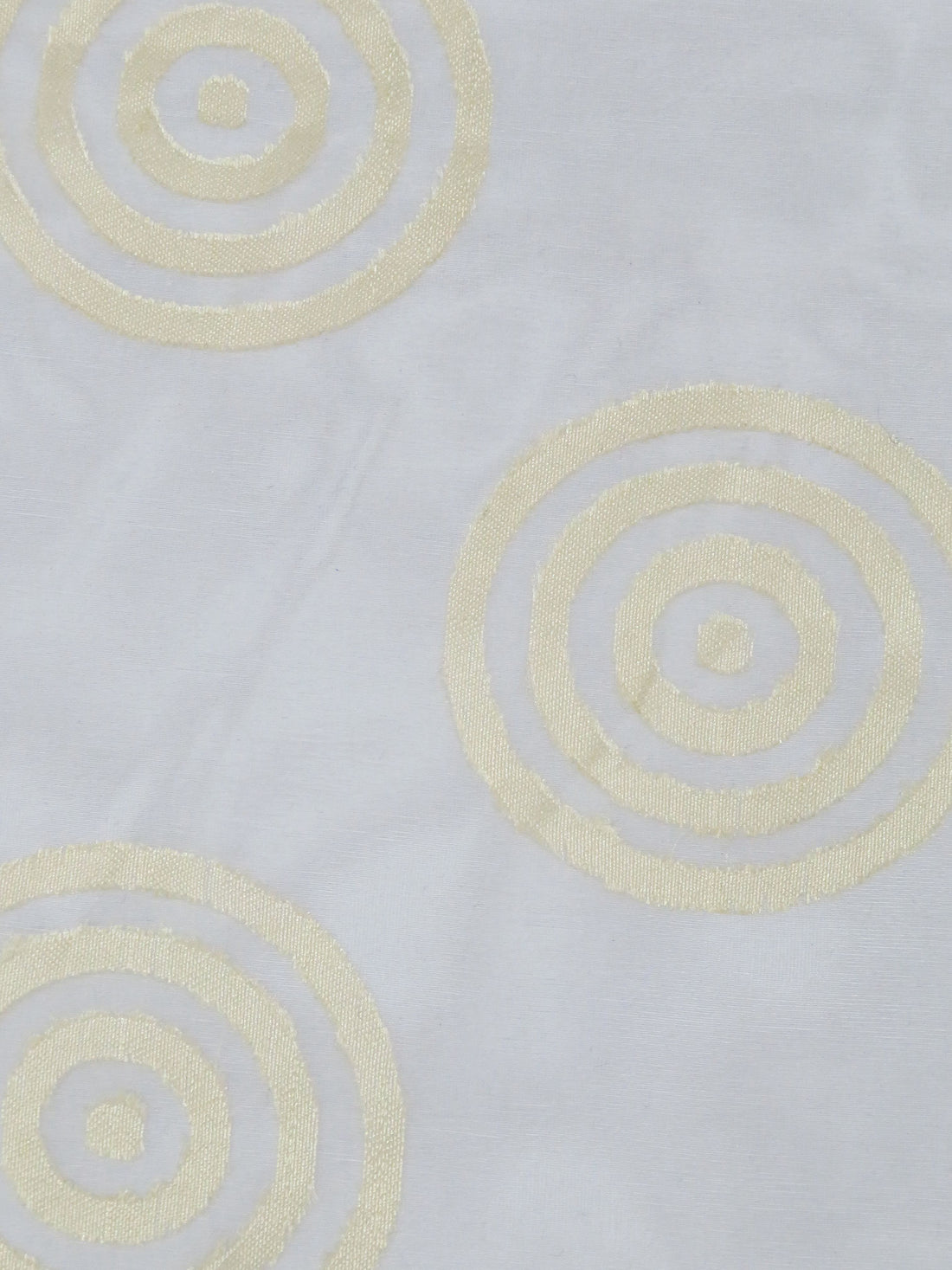 Champagne Gold/Off-White 100% Polyester Circles In Circles Jacquard Organza 53W