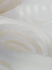 Champagne Gold/Off-White 100% Polyester Circles In Circles Jacquard Organza 53W