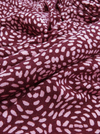 Mulberry/Taffy Pink Rayon/Lycra Speckled Bursts Print Jersey Knit 66W