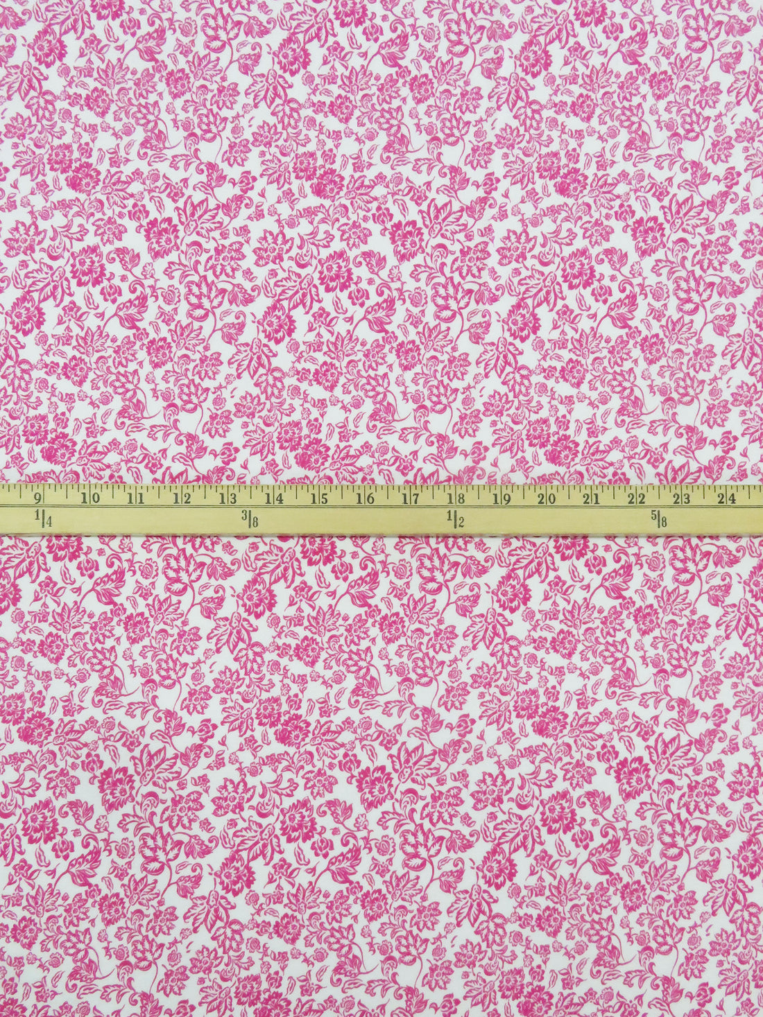 Fruit Punch Pink/White 100% Cotton Ornate Floral Print Jersey Knit 64W
