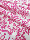 Fruit Punch Pink/White 100% Cotton Ornate Floral Print Jersey Knit 64W