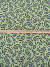 Olivine/Teal Green/Sappenwood/Multi 100% Rayon Paisley Shape Floral Print Crinkle Challis 52W
