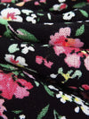 Black/French Raspberry/Fern Green/Multi 100% Rayon Floral Print Crinkle Challis 50W