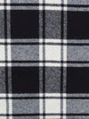 Black/White 100% Wool Plaid Weave Coating 58W