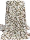 SOLD AS IS ONLY - Dirt Brown/Off-White Polyester/Lycra Animal Print Double Brushed Knit 56W