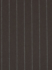 Espresso Bark/Shadow Gray Virgin Wool/Polyester/Viscose Vertical Pinstripe Twill Weave Suiting 56W