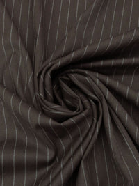 Espresso Bark/Shadow Gray Virgin Wool/Polyester/Viscose Vertical Pinstripe Twill Weave Suiting 56W