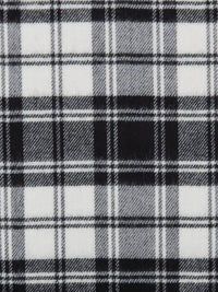 Black/White Acrylic/Wool Plaid Weave Brushed Flannel Suiting 56W