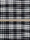 Black/White Acrylic/Wool Plaid Weave Brushed Flannel Suiting 56W