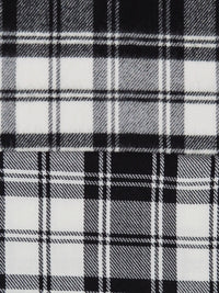 Black/White Acrylic/Wool Plaid Weave Brushed Flannel Suiting 56W