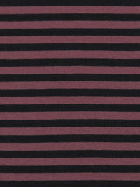 Malbec/Black Rayon/Lycra Horizontal Stripe Jersey Knit 60W