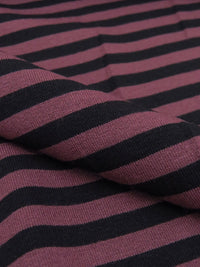 Malbec/Black Rayon/Lycra Horizontal Stripe Jersey Knit 60W