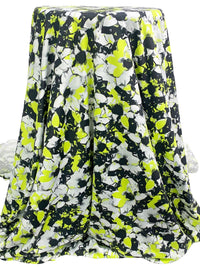 Lemon Lime/Black/White Smoke Polyester/Lycra Abstract Print Activewear Knit 61W
