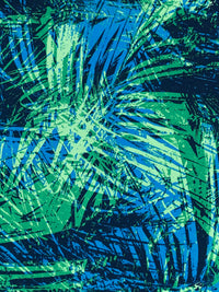 Medium Sea Green/Cyan Azure Blue/Multi Polyester/Lycra Abstract Scuffed Print Activewear Knit 59W