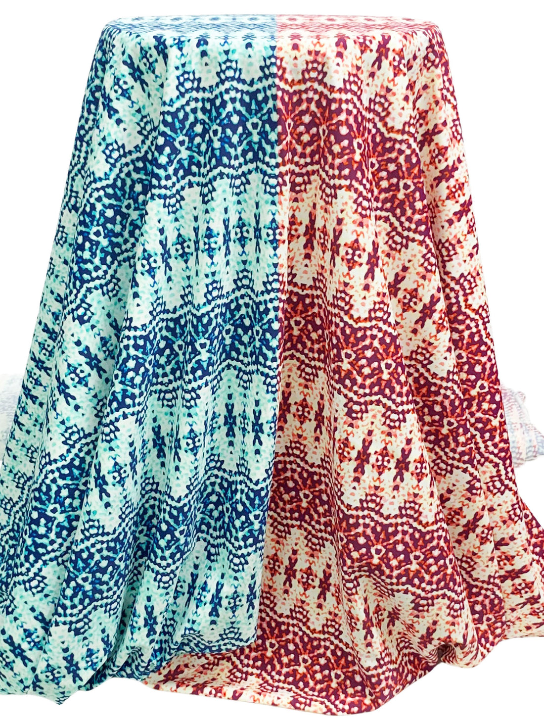 Dark Byzantium/Midnight Blue/Multi Nylon/Lycra Large Stylized Mirrored Print Swim/Activewear Knit 59W