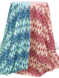 Dark Byzantium/Midnight Blue/Multi Nylon/Lycra Large Stylized Mirrored Print Swim/Activewear Knit 59W