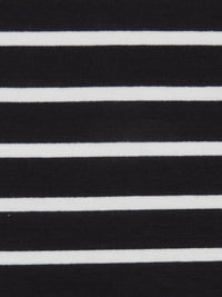 Black/White Rayon/Lycra Horizontal Stripe Jersey Kit 61W