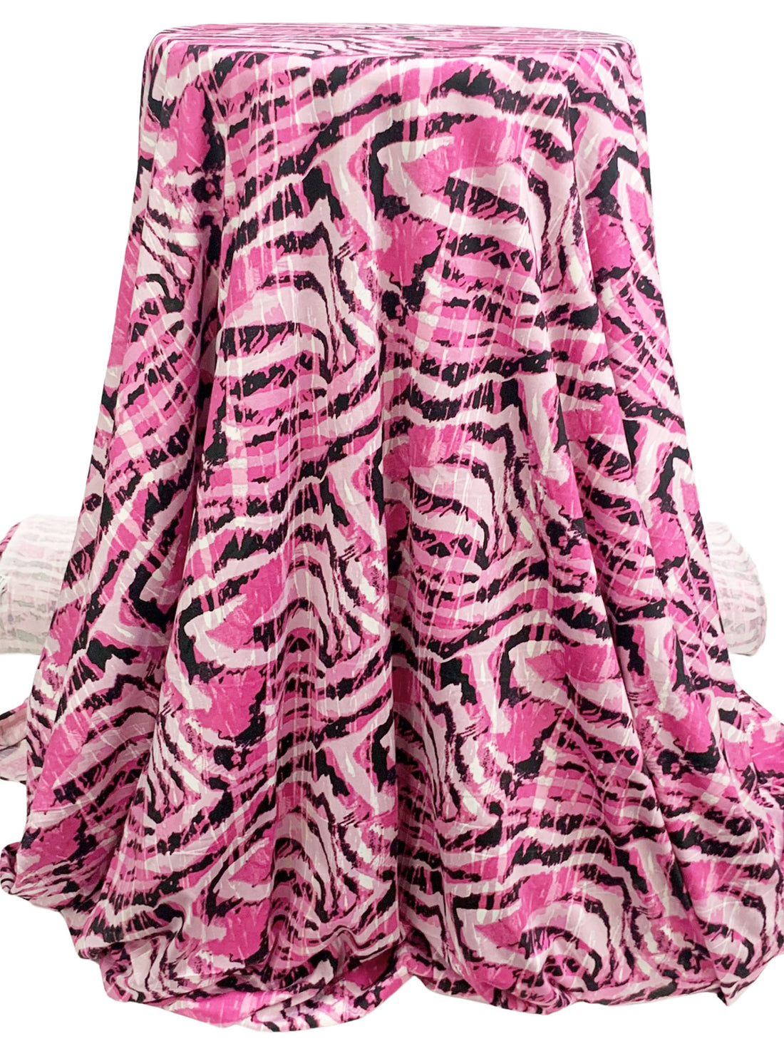 French Pink/Black/Pale Pink Polyester/Lycra Abstract Print Activewear Knit 60W