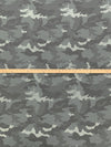 Titanium/Charcoal/Pale Gray Polyester/Rayon/Lycra Heathered Camouflage French Terry Knit 60W