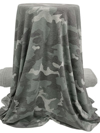 Titanium/Charcoal/Pale Gray Polyester/Rayon/Lycra Heathered Camouflage French Terry Knit 60W