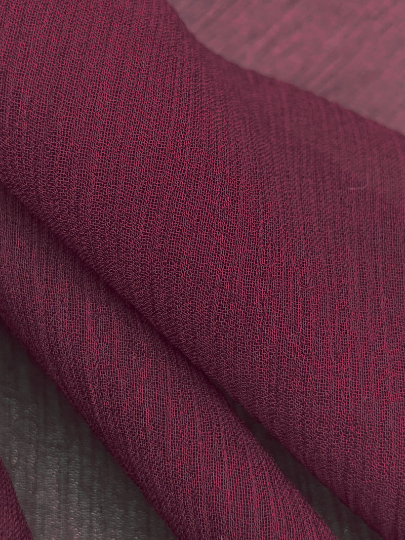 Dark Raspberry 100% Silk Crinkle Chiffon 42W