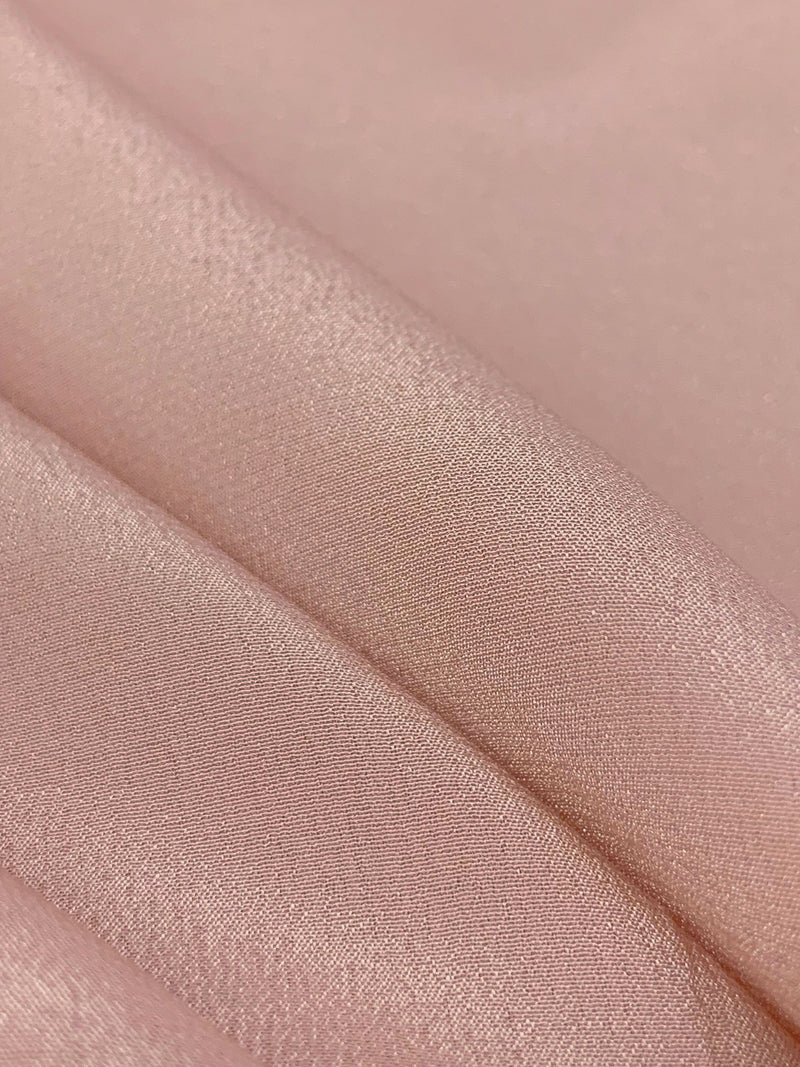 Dusty Pink 100% Silk Light Weight Crepe de Chine 43W