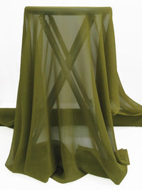 Avocado Green 100% Silk Chiffon 42W