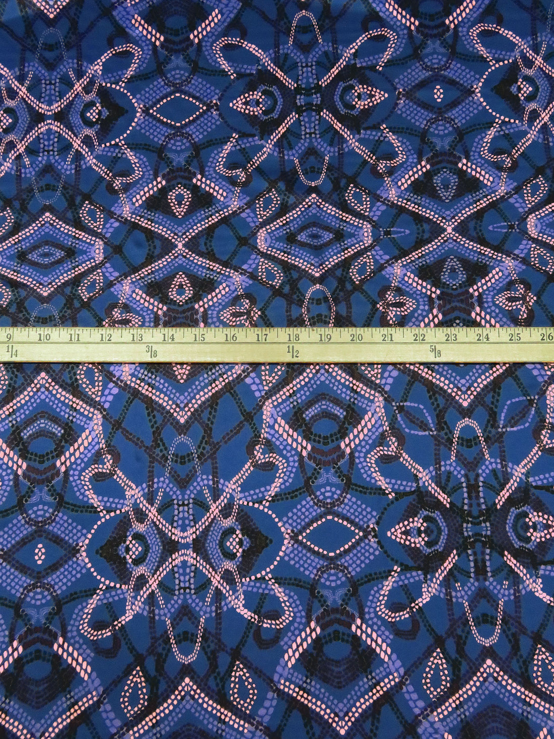 Dark Navy/Black/Medium Purple/Multi Polyester/Lycra Abstract Mosaic Print Activewear Knit 59W