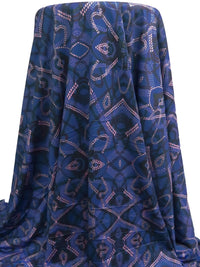 Dark Navy/Black/Medium Purple/Multi Polyester/Lycra Abstract Mosaic Print Activewear Knit 59W