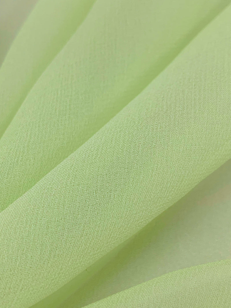 Soft Moss 100% Silk Chiffon 52W