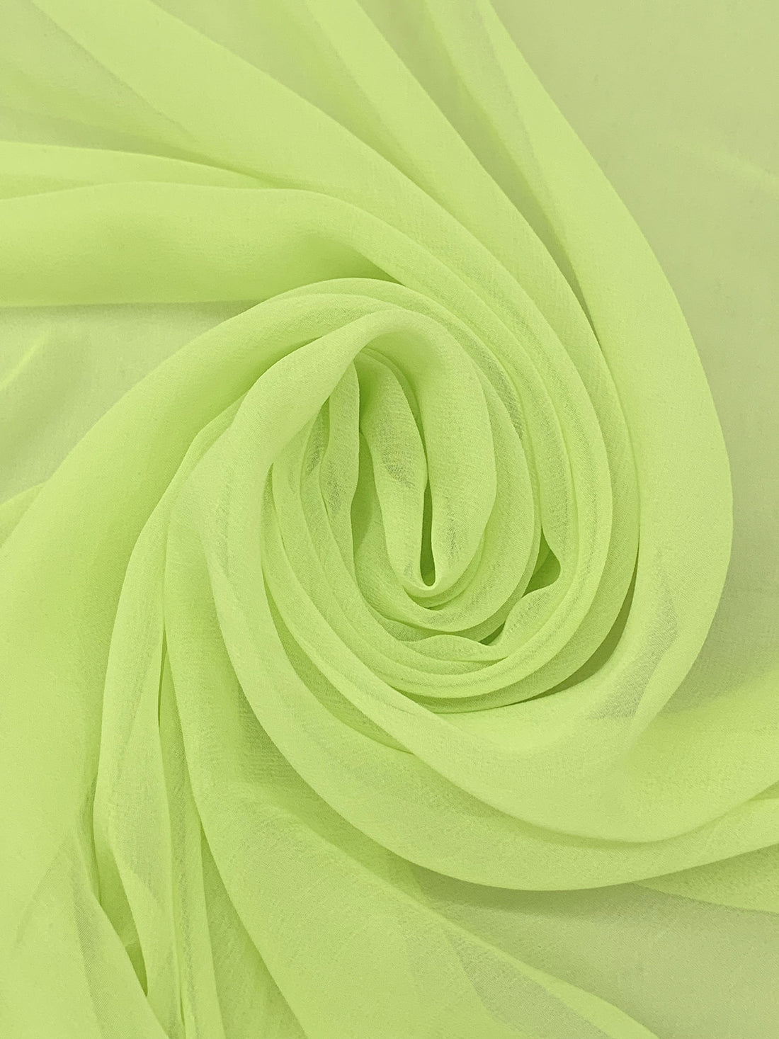 Key Lime 100% Silk Chiffon 43W