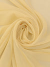 Lemon Beige 100% Silk Chiffon 41W