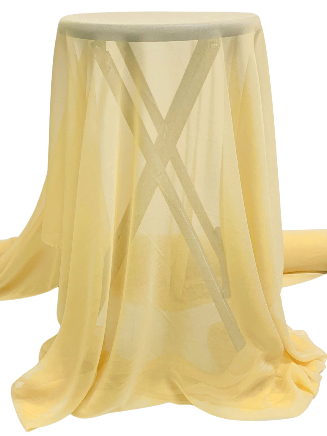 Lemon Beige 100% Silk Chiffon 41W