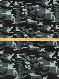 Cool Gunmetal/Black/Silver Sand Polyester/Lycra Camouflage Print Activewear Knit 59W