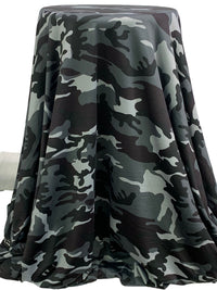 Cool Gunmetal/Black/Silver Sand Polyester/Lycra Camouflage Print Activewear Knit 59W