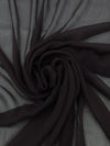 Midnight Espresso Brown 100% Silk Crinkle Chiffon 41W