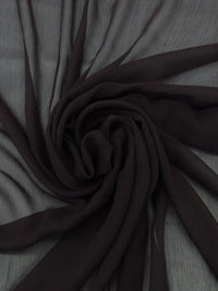 Midnight Espresso Brown 100% Silk Crinkle Chiffon 41W