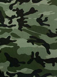 Fern Green/Black/Deep Olive Drab Polyester/Lycra Camouflage Print Activewear Knit 59W