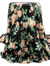 Melon/Black/Powder Blue/Multi Polyester/Lycra Floral Print Double Brushed Knit 60W