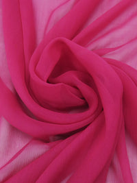 Hot Raspberry Pink 100% Silk Crinkle Chiffon 42W