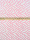 Light Rose/White Rayon/Lycra Zebra Stripe Print French Terry Knit 68W