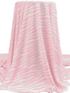 Light Rose/White Rayon/Lycra Zebra Stripe Print French Terry Knit 68W