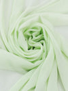 Pale Spring Bud Green 100% Silk Crinkle Chiffon 40W