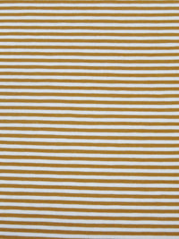 Golden Brown/White Cotton/Lycra Horizontal Stripe Print Jersey Knit 66W