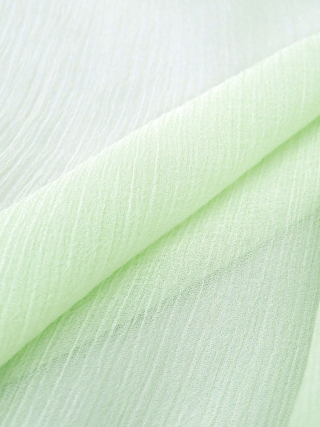 Pale Spring Bud Green 100% Silk Crinkle Chiffon 40W