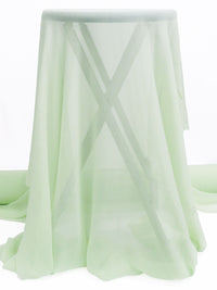 Pale Spring Bud Green 100% Silk Crinkle Chiffon 40W