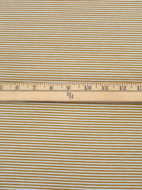 Golden Brown/White Cotton/Lycra Horizontal Stripe Print Jersey Knit 66W
